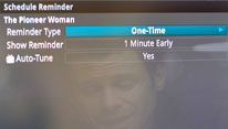 TV screenshot of "Schedule Reminder". 