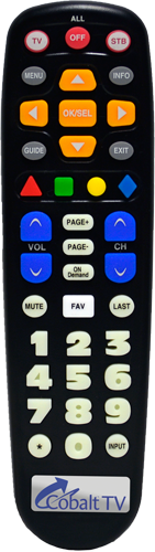 Image of Cobalt TV Big Button Remote Control. 